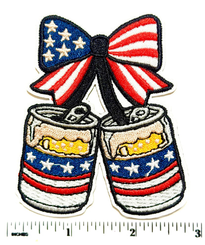American Flag Beer Cans 3.25”