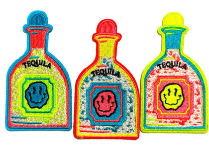 Tequila Bottle neon patches– Embroidered Iron On
