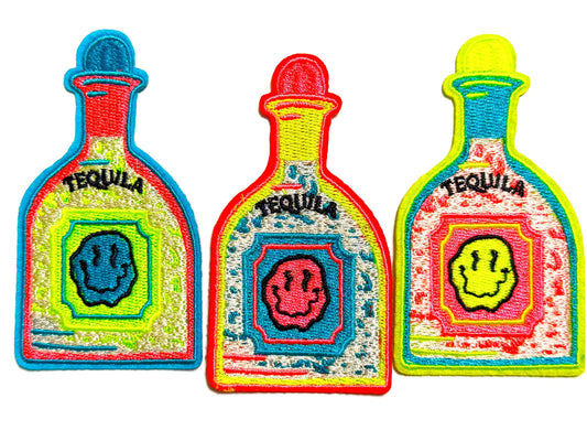 Tequila Bottle Patches– Embroidered Iron On DIY Applique