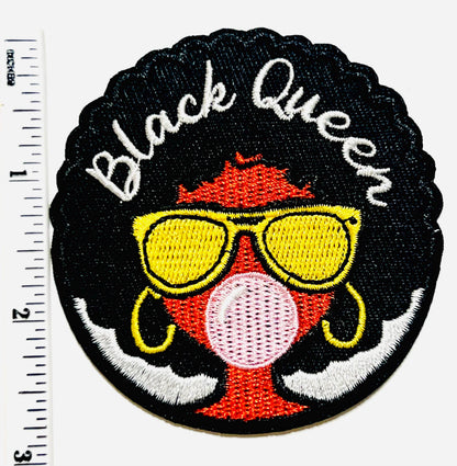 Black Queen bubble gum - Embroidered DIY Iron on patch