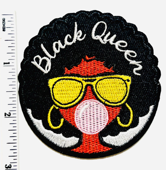 Black Queen bubble gum - Embroidered DIY Iron on patch