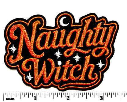 Naughty Witch patch - Embroidered Iron on patch 3.25”