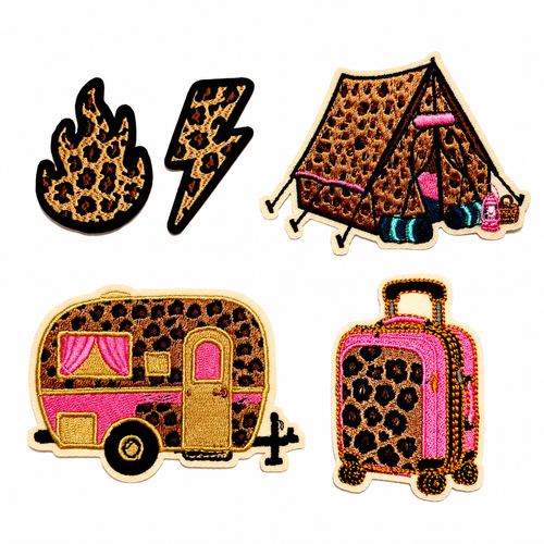 Camping patches - Glamping leopard print Iron On Patch