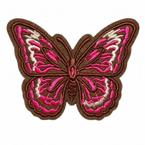 Butterfly patch - Embroidered Iron On Leatherette Patch 3”