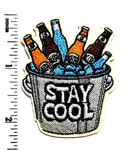 Bucket of Beers filler patch - Embroidered DIY Iron on Patch 2.25”