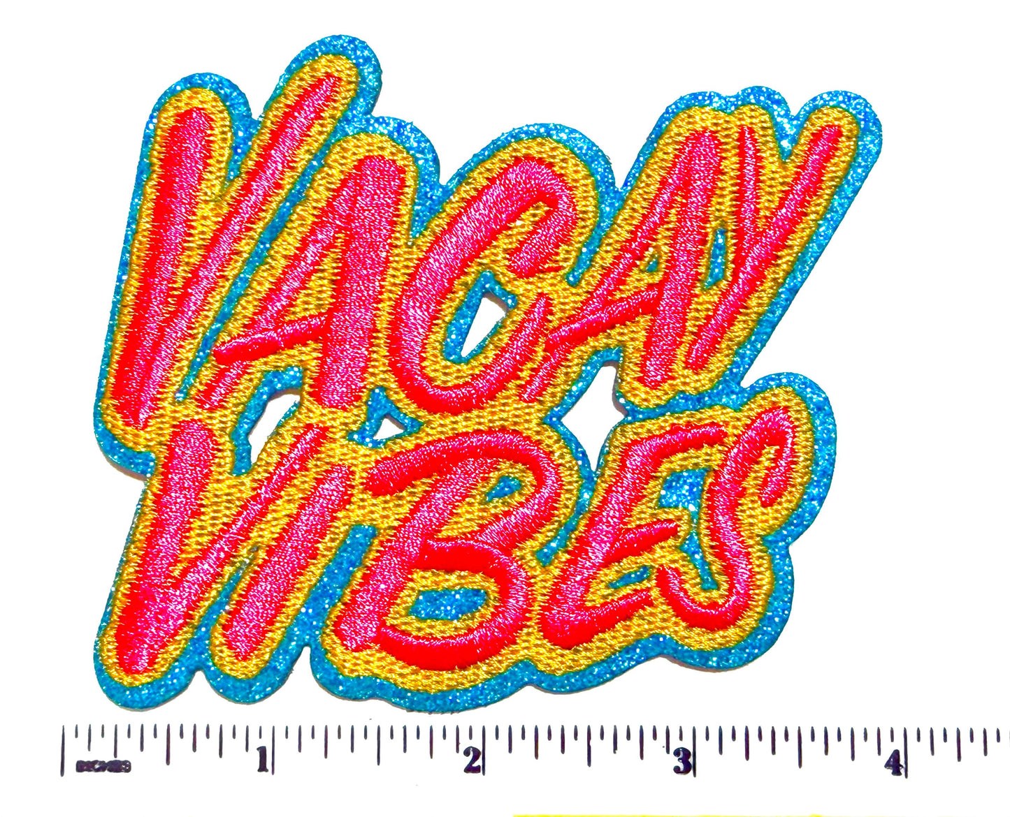 Vacay Vibes with blue glitter 3.5”