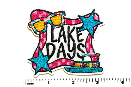 Lake Days patch- Embroidered DIY Iron on patch
