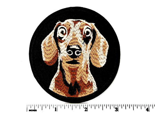Dachshund – embroidered iron on patch 2.75”