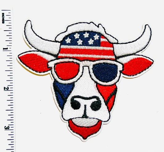 Patriotic longhorn with sunglasses 3.5”