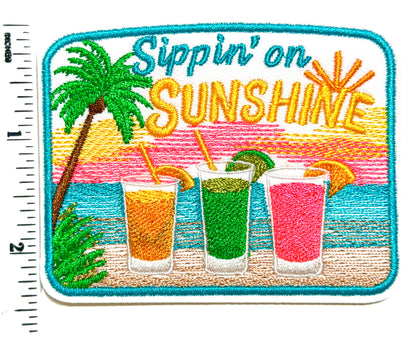 Sippin’ on Sunshine - Embroidered Iron On Patch 3”
