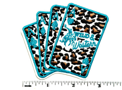 Turquoise Aces patch - Embroidered Iron On Patch 3.25”
