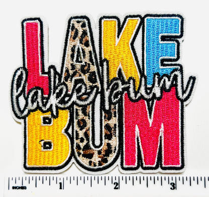 Lake Bum patch- Embroidered DIY Iron on patch