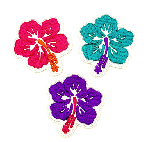 Hibiscus Flower patch - Embroidered DIY Iron on patch