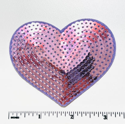 Sequin Heart - Iron on Patch 3”