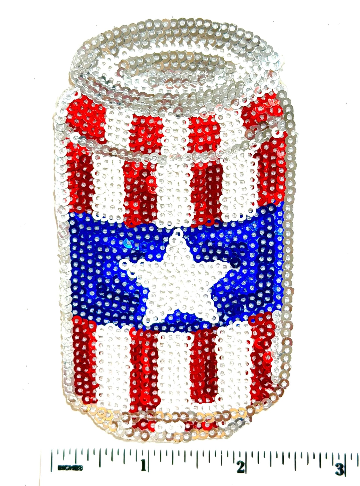 American Flag soda / beer can 4” Sequins