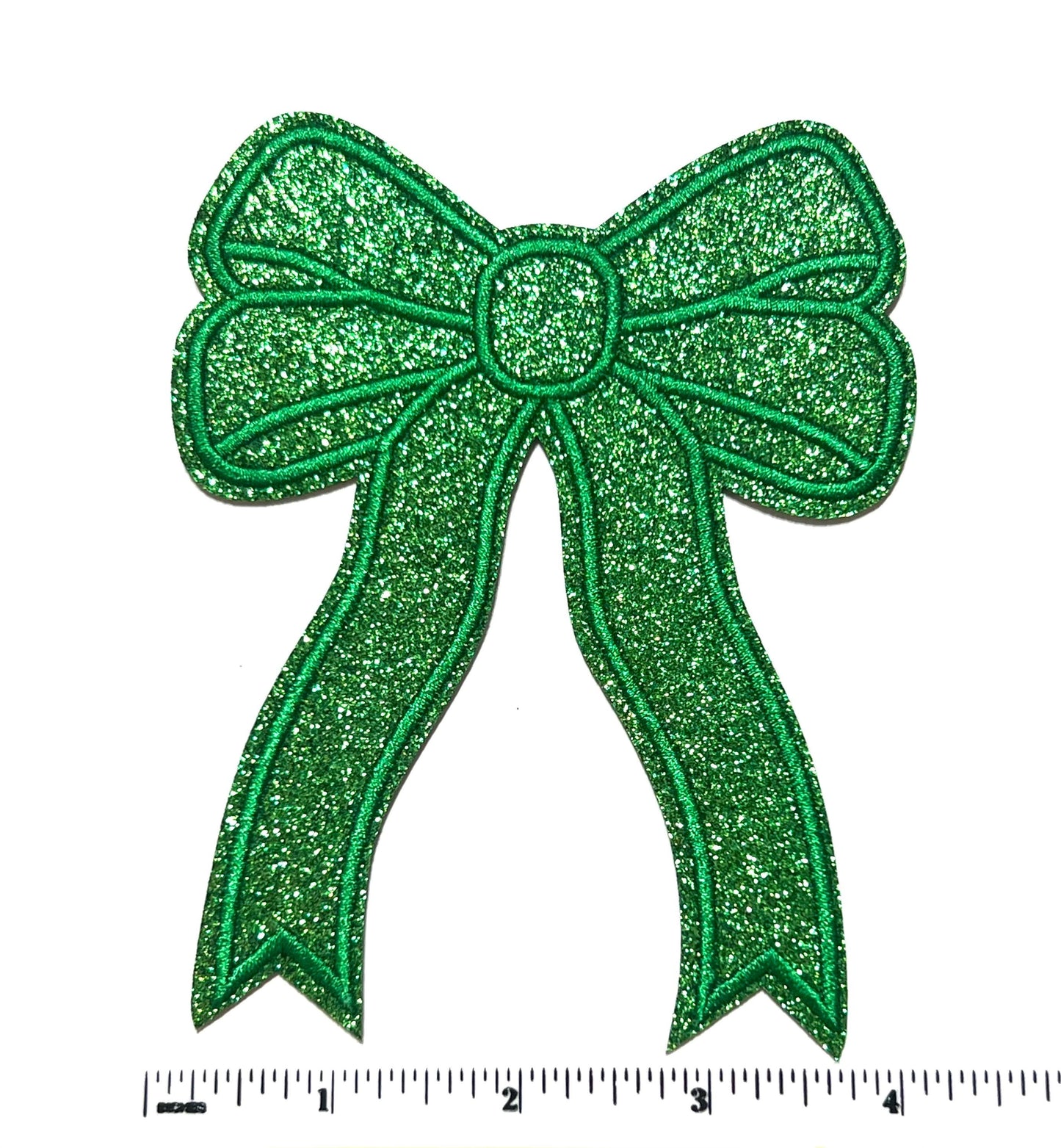 Bow with ribbon - Glitter Iron on patches