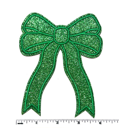 Bow with ribbon - Glitter Iron on patches
