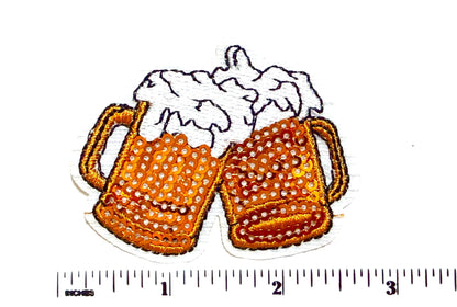 Beer mugs sequins patch - Sequined DIY Iron on Patch