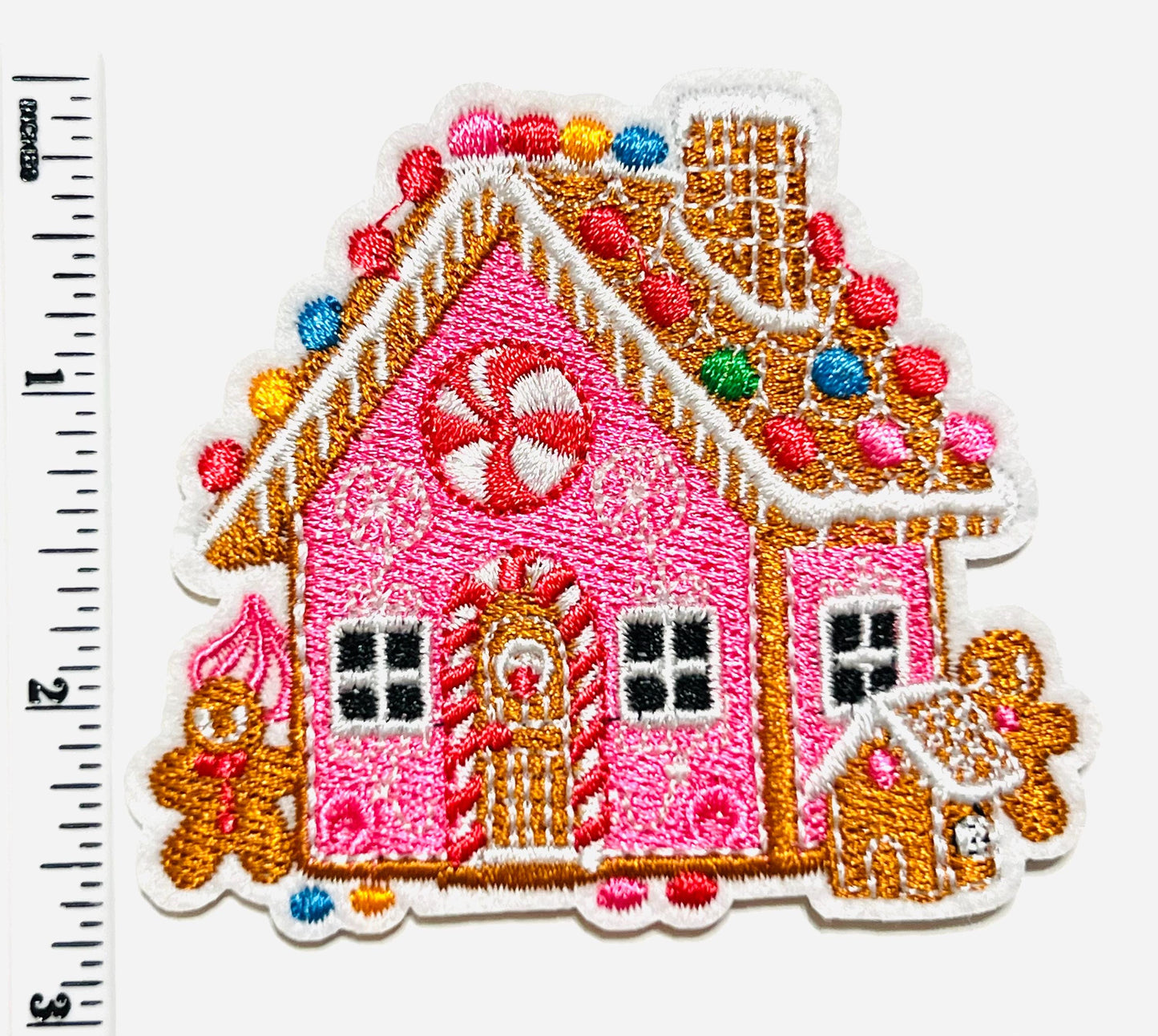 Pink Christmas patches - Embroidered Iron on patches with glitter