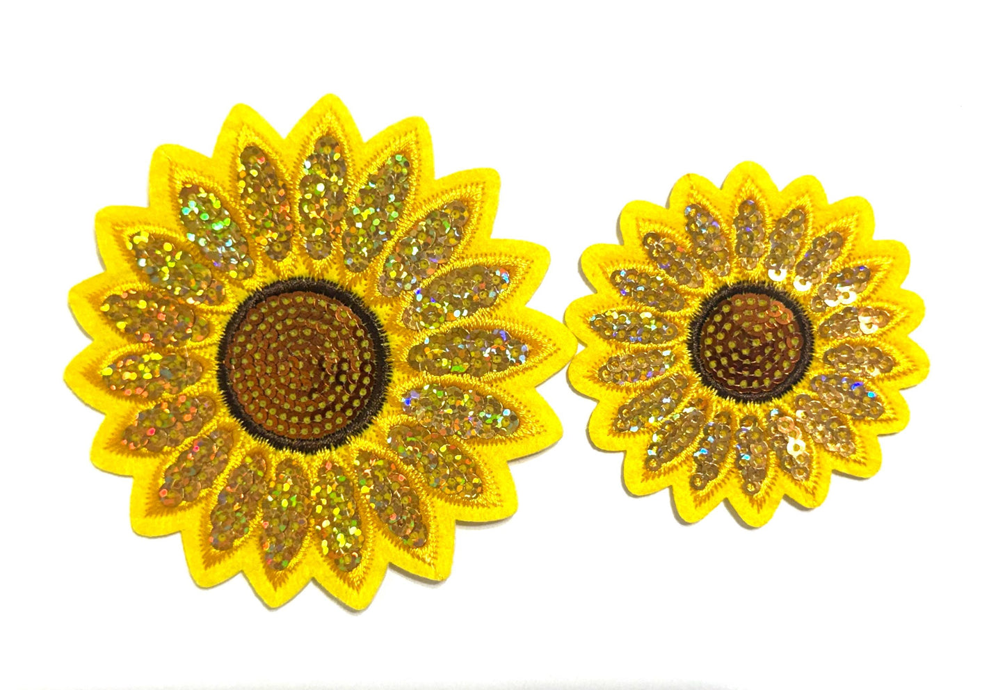 Sunflower Sequins patches 2.5” or 3.5” - Sequins Iron on patch