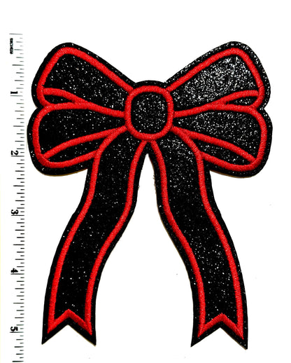 Bows with ribbon patch - Embroidered & Glitter Iron on patches