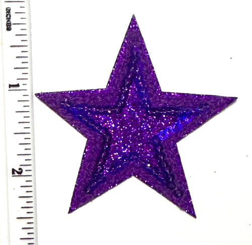 Star sequins, glitter & embroidered Iron on patch