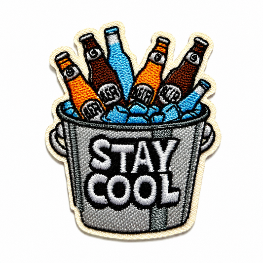 Bucket of Beers filler patch - Embroidered DIY Iron on Patch 2.25”