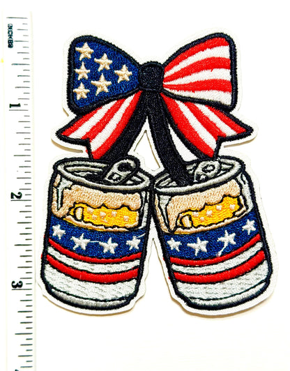 American Flag Beer Cans 3.25”