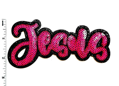 Jesus sequins and glitter patch - DIY Iron on patch