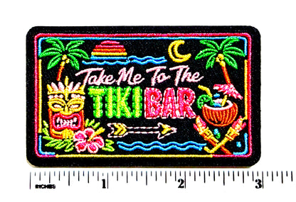 Take me to the Tiki Bar - Embroidered Iron On Patch (small) 3” x 1.75”