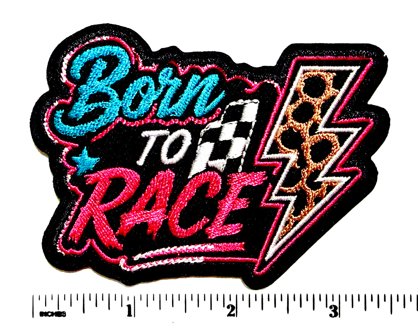 Born to Race patch - Embroidered Iron on patch 3.5”