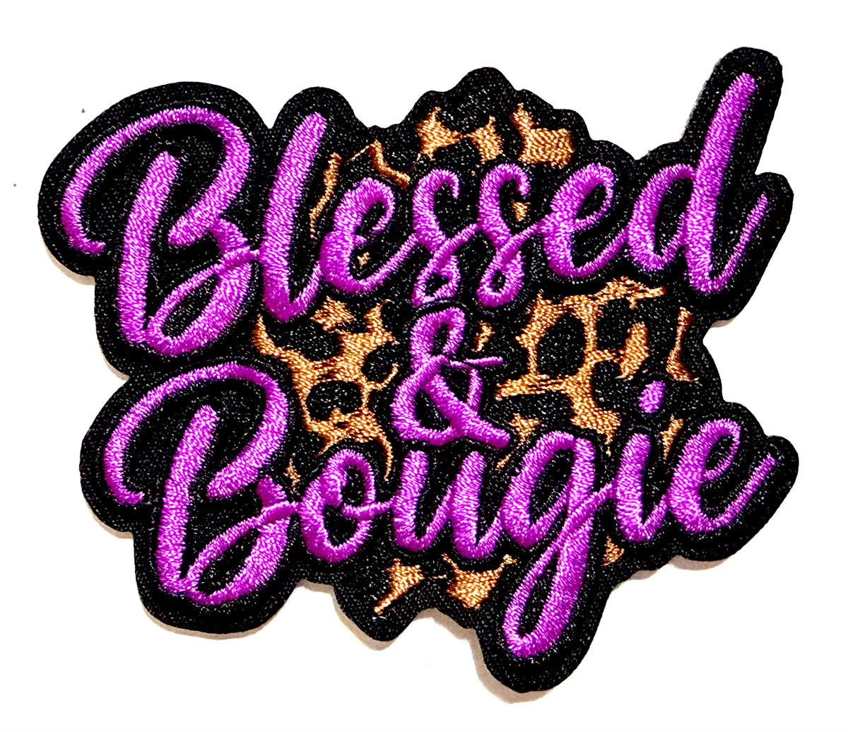 Blessed and Bougie patches multiple colors to choose from - Embroidered Iron on patches 3”