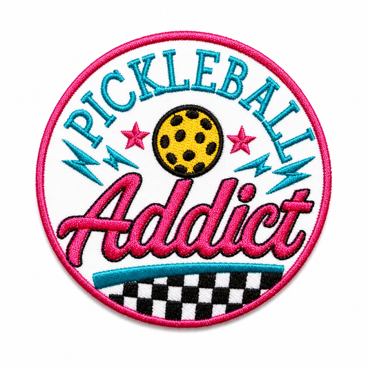 Pickleball Addict patch - Embroidered Iron On Patch 3”