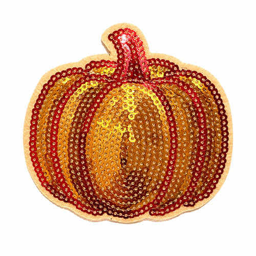 Pumpkin patch - Sequins Iron on patch 3”