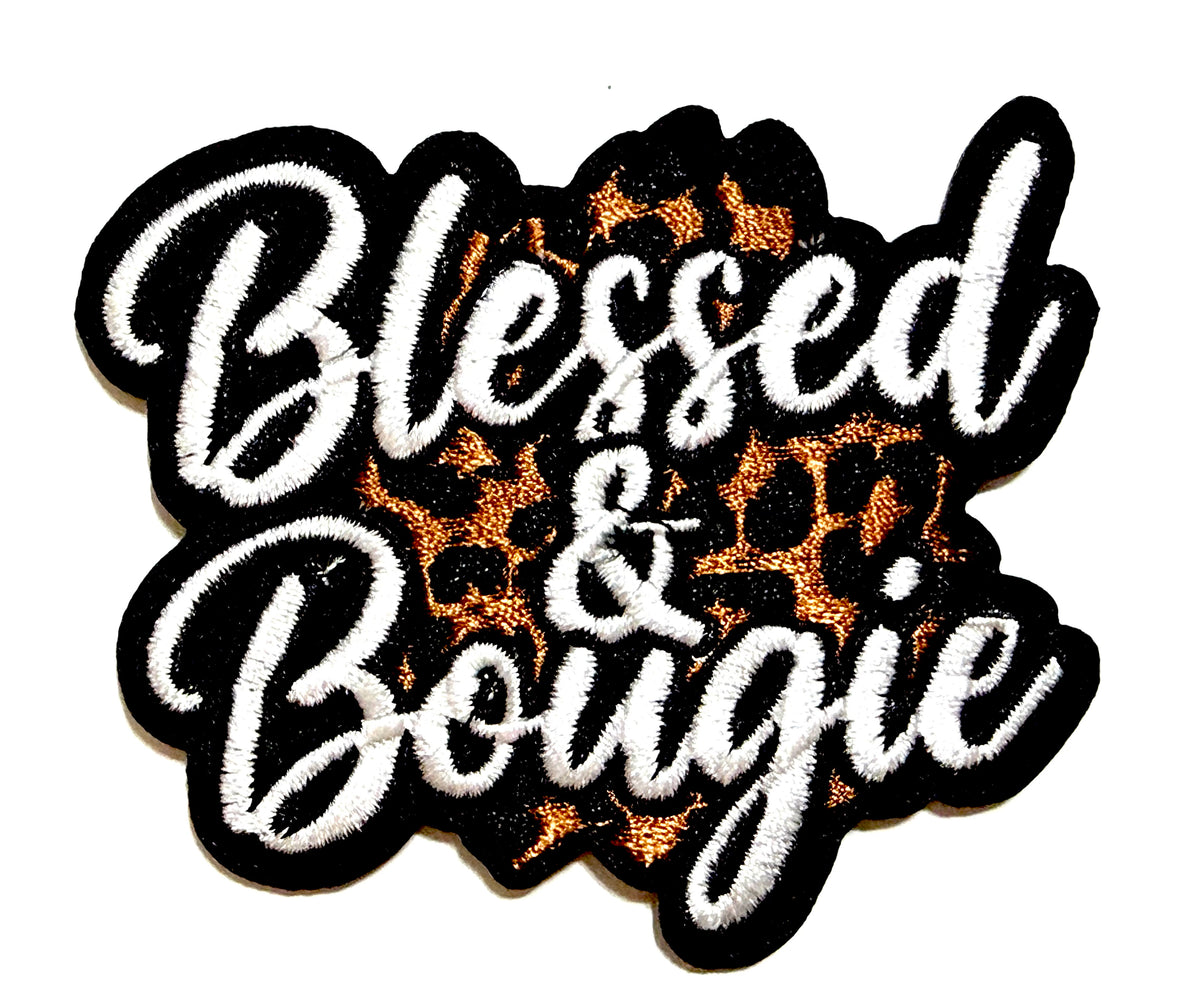 Blessed and Bougie patches multiple colors to choose from - Embroidered Iron on patches 3”