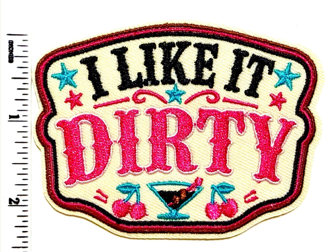 Dirty Martini patch - Embroidered Iron on patch 3.25