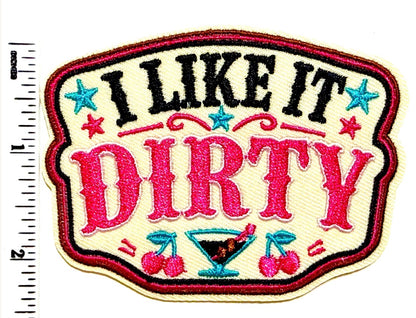 Dirty Martini patch - Embroidered Iron on patch 3.25