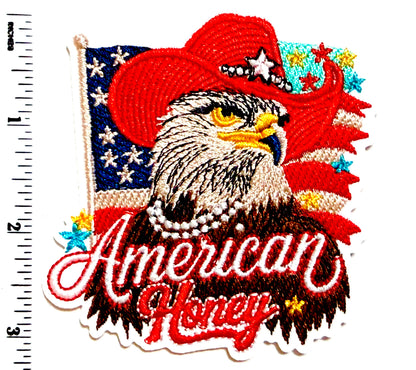 American Honey Patriotic Eagle Patch - EmbroideredIron On Patch 3.25”