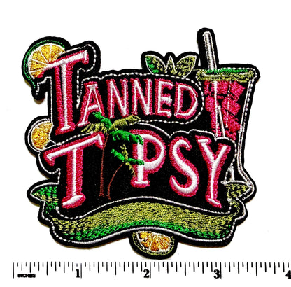 Tanned and Tipsy patch - Embroidered DIY Iron on patch
