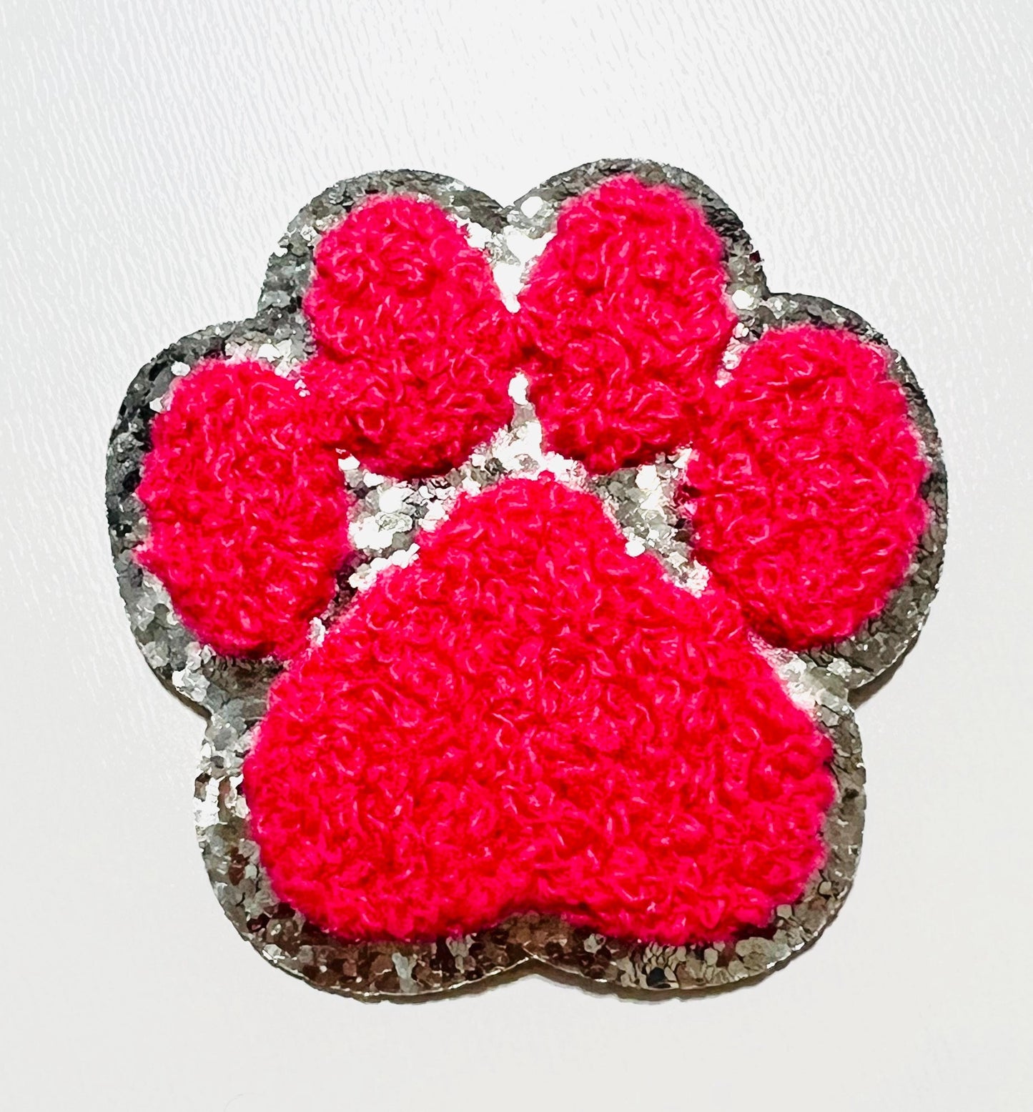 Paw Print - Chenille & Glitter iron on patch