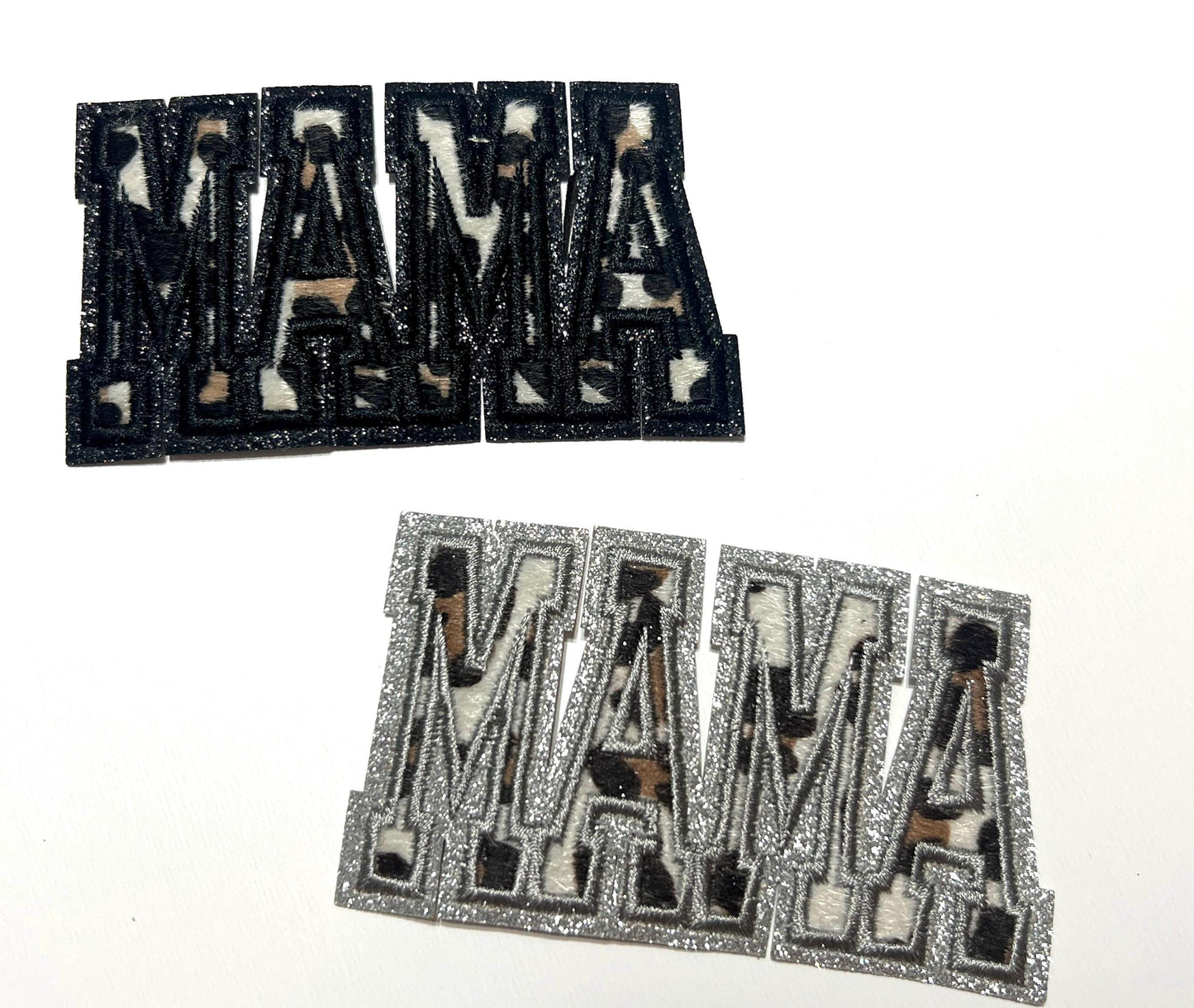 Mama in Camoflauge - Embroidered & glitter Iron on patch