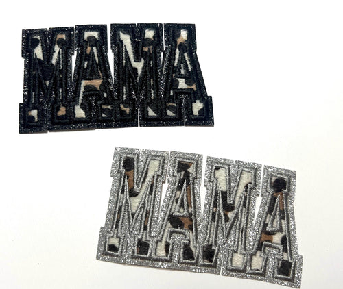Mama in Camoflauge - Embroidered & glitter Iron on patch