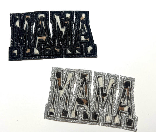 Mama in Camoflauge - Embroidered & glitter Iron on patch