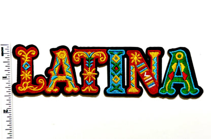 Latina colorful Embroidered Patch - Iron-On Applique (5.5”)