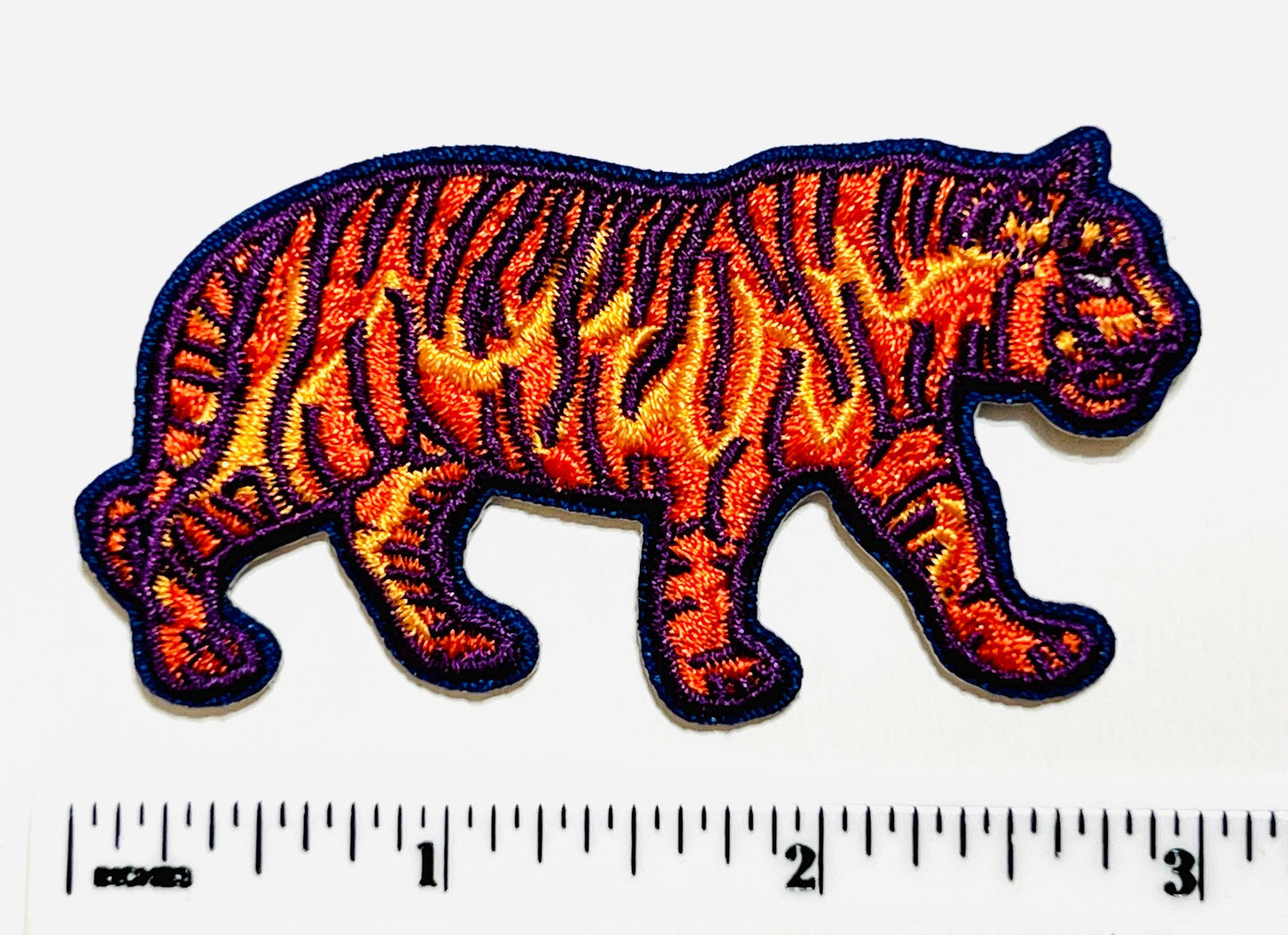 Purple Tiger patch - Embroidered Iron on patch