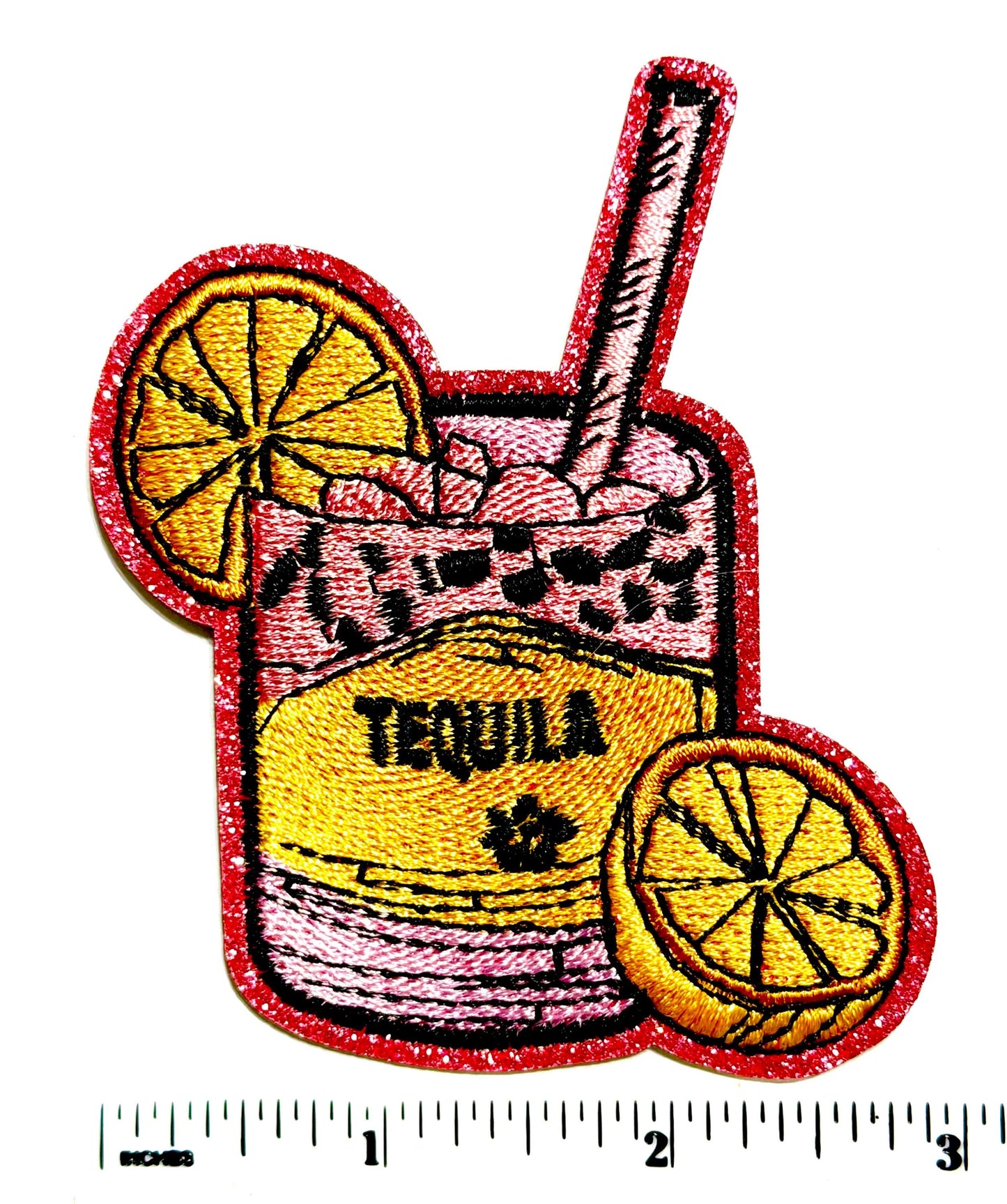 Tequila drink with lemons patch - Embroidered Iron on patch 3.5”