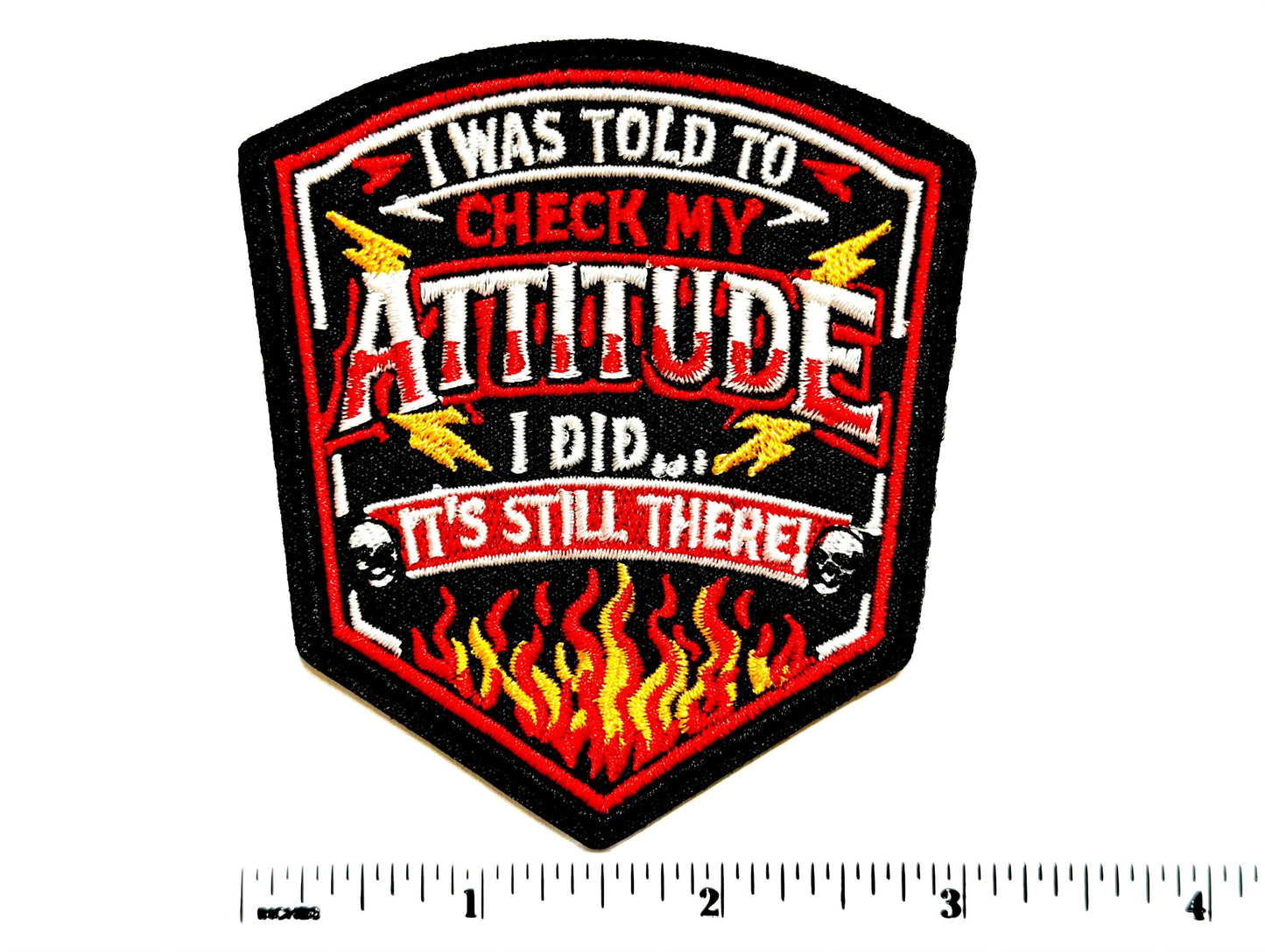 Attitude patch with flames 3”