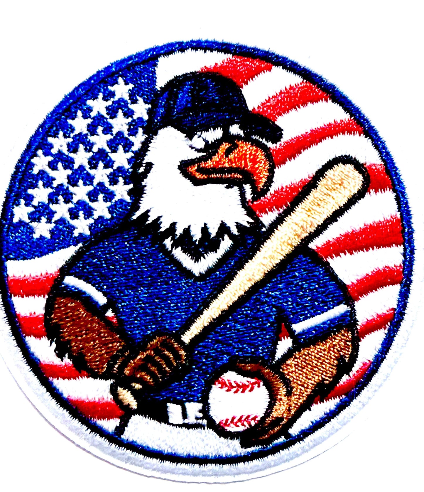 Patriotic flag American Eagle Baseball patch - Embroidered DIY Iron on patch