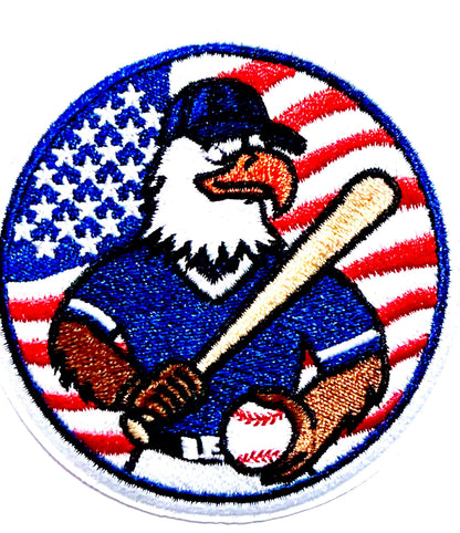 Patriotic flag American Eagle Baseball patch - Embroidered DIY Iron on patch