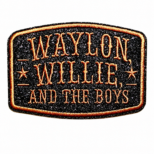 Waylon, Willie and the Boys - Embroidered Iron On Patch 3.5”